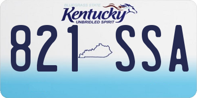KY license plate 821SSA