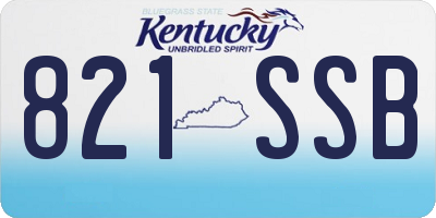 KY license plate 821SSB