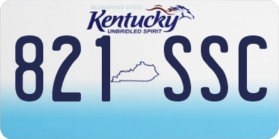 KY license plate 821SSC
