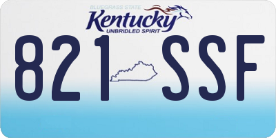 KY license plate 821SSF