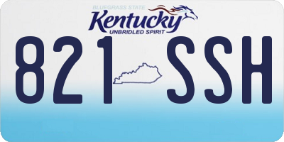 KY license plate 821SSH
