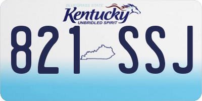 KY license plate 821SSJ