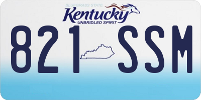 KY license plate 821SSM