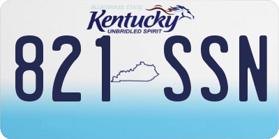 KY license plate 821SSN