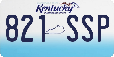 KY license plate 821SSP