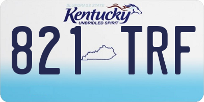 KY license plate 821TRF