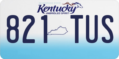 KY license plate 821TUS