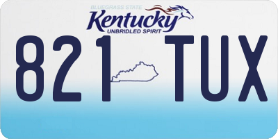 KY license plate 821TUX