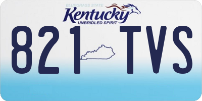 KY license plate 821TVS