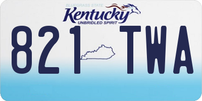 KY license plate 821TWA