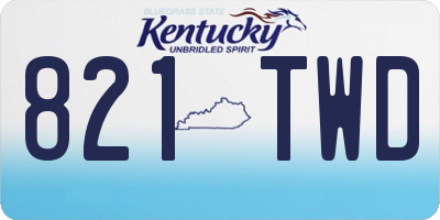 KY license plate 821TWD