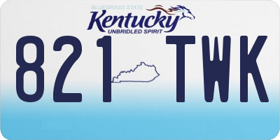 KY license plate 821TWK