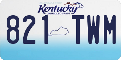 KY license plate 821TWM