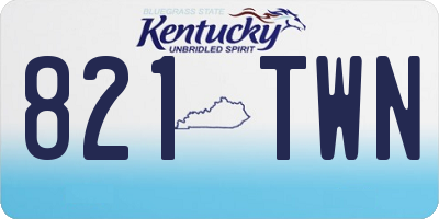 KY license plate 821TWN