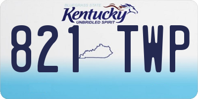 KY license plate 821TWP