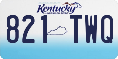 KY license plate 821TWQ