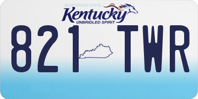 KY license plate 821TWR