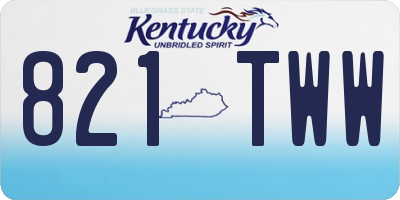 KY license plate 821TWW