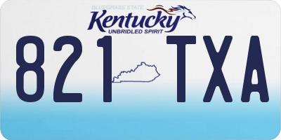 KY license plate 821TXA