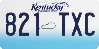 KY license plate 821TXC