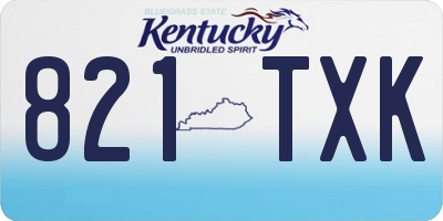 KY license plate 821TXK