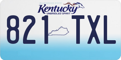 KY license plate 821TXL