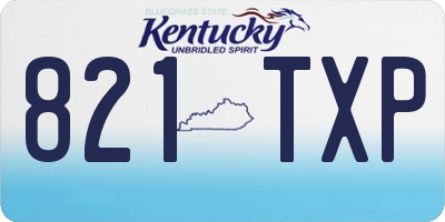 KY license plate 821TXP