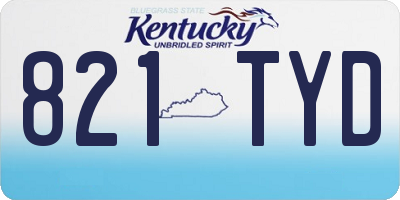 KY license plate 821TYD