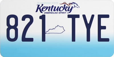 KY license plate 821TYE