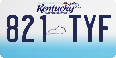 KY license plate 821TYF