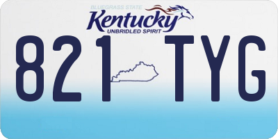 KY license plate 821TYG