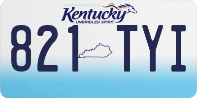 KY license plate 821TYI