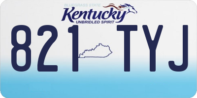 KY license plate 821TYJ