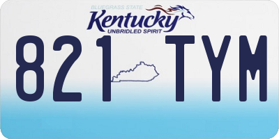 KY license plate 821TYM