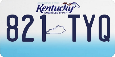 KY license plate 821TYQ