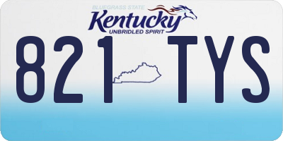 KY license plate 821TYS