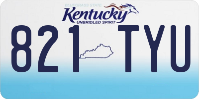 KY license plate 821TYU