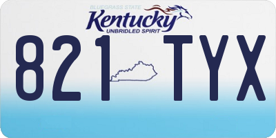 KY license plate 821TYX