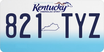 KY license plate 821TYZ