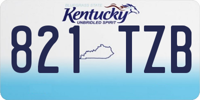 KY license plate 821TZB