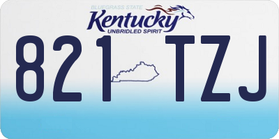KY license plate 821TZJ