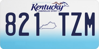 KY license plate 821TZM