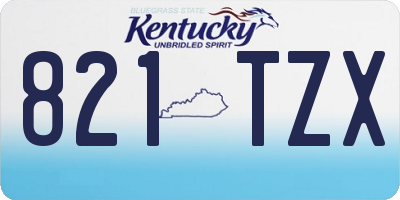KY license plate 821TZX