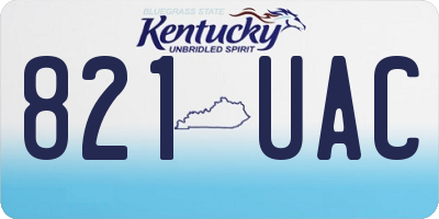 KY license plate 821UAC
