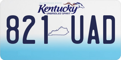 KY license plate 821UAD