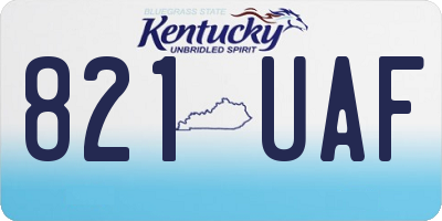 KY license plate 821UAF