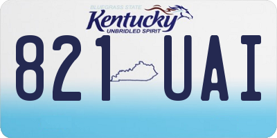 KY license plate 821UAI