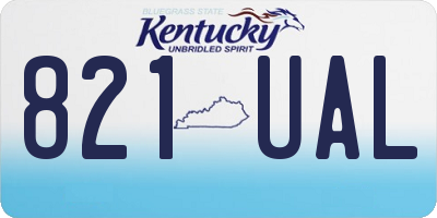 KY license plate 821UAL