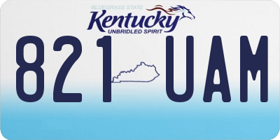 KY license plate 821UAM