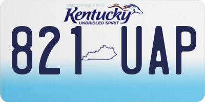 KY license plate 821UAP